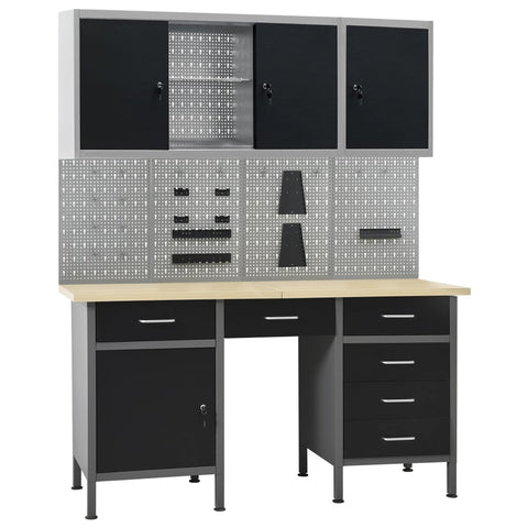 Workbench with Four Wall Panels and Two Cabinets 3053439