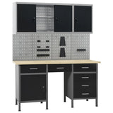 Workbench with Four Wall Panels and Two Cabinets 3053439