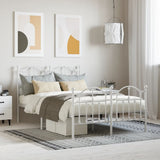 Metal Bed Frame without Mattress with Footboard White 120x200cm 353504