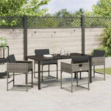 Garden Dining Set 5 pcs Grey Poly Rattan 3380723
