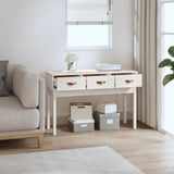 Console Table White 114x40x75 cm Solid Wood Pine 821755