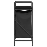 Laundry Basket 1 Compartment with Shelf Black Oak 859070