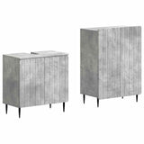 2 Piece Bathroom Cabinet Set ZWOLLE Concrete Grey 3417597
