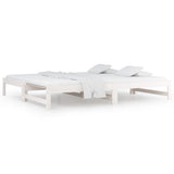 Day Bed White Solid pinewood Double Expandable Day Bed 820438