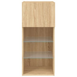 TV Cabinets with LED Lights 2 pcs Sonoma Oak 40.5x30x90 cm 837048