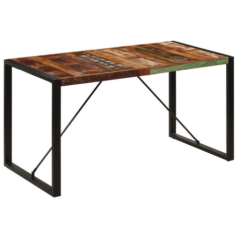 ZNTS Dining Table 140x70x75 cm Solid Reclaimed Wood 247421