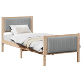 Bed frame Brown and light grey 80 x 200 cm Solid pine wood 878499