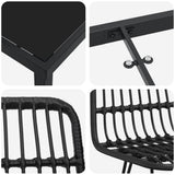 Garden Dining Set 9 pcs Black Powder-Coated Steel 3379204