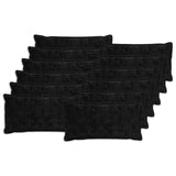 Cushion Cover 12 pcs HOUTEN Black 40 x 80 cm Faux Rabbit Fur 918465
