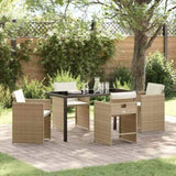 Garden Dining Set 5 pcs Beige Poly Rattan 3380702