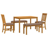 Dining Set 5 pcs Grey Solid Oak Wood 3430278