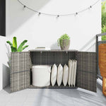 Garden Storage Cabinet Grey 100x55.5x80 cm Poly Rattan 319869
