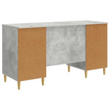 Desk with Door Concrete Grey 142.5 x 50 x 75 cm Engineered Wood 3414597