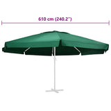 Replacement Fabric for Outdoor Parasol Green 610 cm 312547