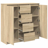 Sideboard with Drawers Sonoma Oak 100.5x35x98.5 cm Engineered Wood 3328455
