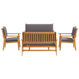 Garden Sofa Set 5 pcs Brown 75 x 45 x 38cm Solid Acacia wood 3331814