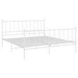Bed Frame without Mattress White Metal 180x200 cm Super King 324962