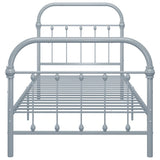 284504 Bed Frame without Mattress Grey Metal 90x200 cm