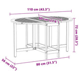 Garden Table Folding 5 pcs Brown Solid Acacia Wood 4103890