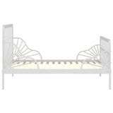 Extendable Bed Frame White Powder-coated metal Single 324741