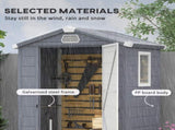 4.4ft x 3.3ft size Aluminium Frame and Plastic Wall Shed, with Foundation - Grey T3398P317748