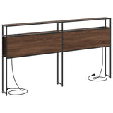 Storage Headboard with Shelf Brown oak 180 cm Engineered wood 859769