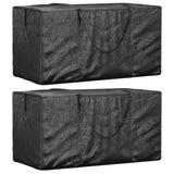 Garden Cushion Storage Bags 2 pcs Black 150x75x75 cm Polyethylene 3155397