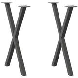 Dining Table Legs X-Shaped 2 pcs Anthracite 57x cm Steel 4012914