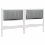 Upholstered Headboard White 150 cm Solid Pine Wood 879063