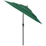 3-Tier Garden Parasol with Aluminium Pole Green 2.5 m 313861