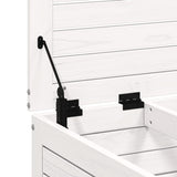 Garden Footstool with Cushion White Solid Wood Pine 844927