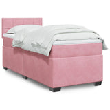 Box Spring Bed with Mattress Pink 90x200 cm Velvet 3286227