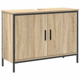 Bathroom Furniture Set with Shelf 3 pcs Brown Engineered wood 3345140