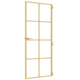 Interior Door Slim Golden 83x201,5 cm Tempered Glass and Aluminium 155141