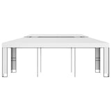 Gazebo with Double Roof 3x6 m White 47951