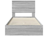 Storage Bed with Drawer Grey Sonoma 75 x 190 cm Engineered Wood 3411262