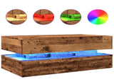Coffee Table with LED Lights Old Wood 90x50x40 cm 857718
