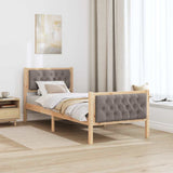 Bed Frame with Headboard Taupe 80 x 200 cm Solid Pine Wood 878432
