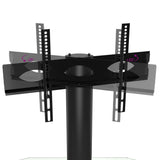 Corner TV Stand 2-Tiers for 32-70 Inch Black and Silver 358168