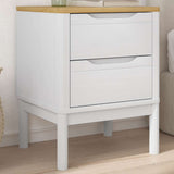 Bedside Cabinet "FLORO" White 45x39x57 cm Solid Wood Pine 374003
