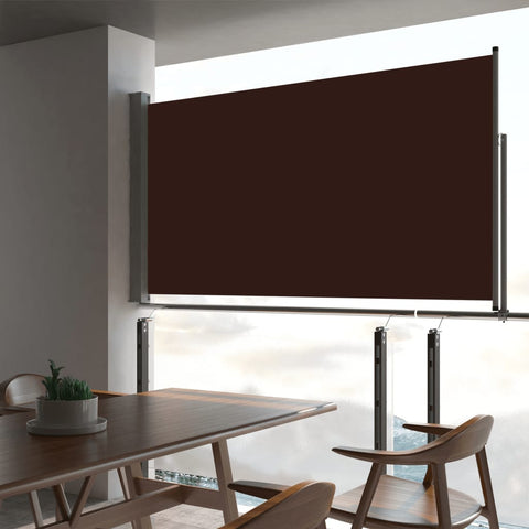 ZNTS Patio Retractable Side Awning 160x300 cm Brown 48349