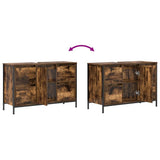 Basin Cabinet with Drawers Smoked Oak 90x34.5x60 cm 861889