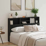 Headboard Cabinet Black Oak 160 x 19 x 103.5 cm Engineered Wood 862753