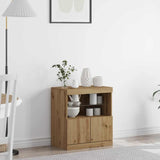 LED Sideboard Brown 60.5 x 37 x 67 cm Engineered Wood 863028