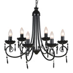 Pendant Ceiling Lamp Elegant Chandelier Black 6 Bulb Sockets 240689