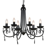 Pendant Ceiling Lamp Elegant Chandelier Black 6 Bulb Sockets 240689