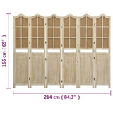 6-Panel Room Divider Brown 214x165 cm Fabric 338593