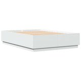 Bed Frame with LED without Mattress White 160x200 cm 3209597