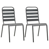 Outdoor Chair Set of 2 Dark Grey E-coated and powder-coated steel 44257