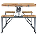 Folding Camping Table with 4 Seats Steel Aluminium 47687